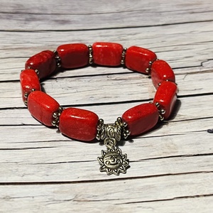 Tűző napsütés karkötő acháttal - ékszer - karkötő - gyöngyös karkötő - Meska.hu