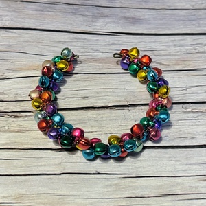 Farsangi csengő-bongó karkötő, , Gyöngyfűzés, gyöngyhímzés, Ékszerkészítés, MESKA