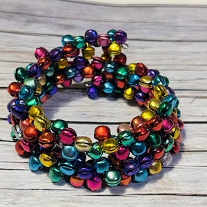 Kétsoros farsangi csengő-bongó karkötő, , Gyöngyfűzés, gyöngyhímzés, Ékszerkészítés, MESKA