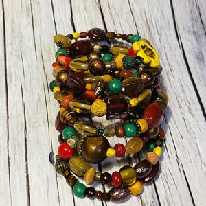 Évszakok kollekció: ŐSZ karkötő ásványokkal - ékszer - karkötő - gyöngyös karkötő - Meska.hu