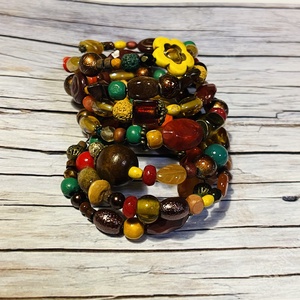 Évszakok kollekció: ŐSZ karkötő ásványokkal - ékszer - karkötő - gyöngyös karkötő - Meska.hu