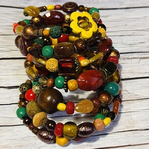 Évszakok kollekció: ŐSZ karkötő ásványokkal - ékszer - karkötő - gyöngyös karkötő - Meska.hu