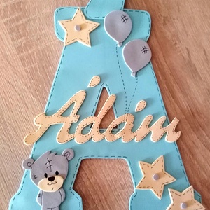 Névtábla Áron, Ádám névvel dekorgumi betű dekor -  - Meska.hu