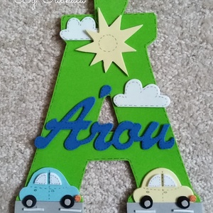 Névtábla Áron, Ádám névvel dekorgumi betű dekor -  - Meska.hu