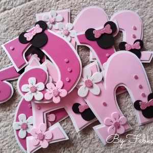 Minnie stílúsú 15cm babanév falmatrica bababetű dekorgumi  -  - Meska.hu