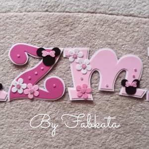 Minnie stílúsú 15cm babanév falmatrica bababetű dekorgumi  -  - Meska.hu
