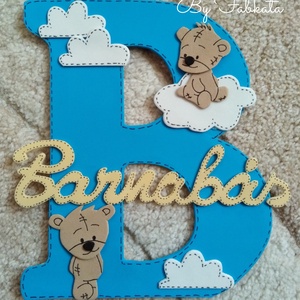 Névtábla Barnabás névhez dekorgumi betű dekor -  - Meska.hu