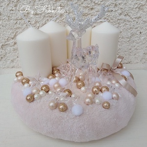 Csoda szarvas Karácsonyi asztaldísz koszorú pasztell dekoráció  - karácsony - Meska.hu