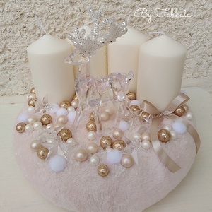 Csoda szarvas Karácsonyi asztaldísz koszorú pasztell dekoráció  - karácsony - Meska.hu