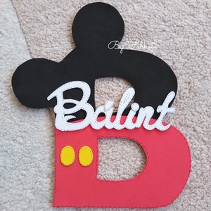 Mickey stílúsú nagy kezdőbetűs dekorgumi névtábla  - otthon & életmód - babaszoba, gyerekszoba - babaszoba, gyerekszoba - Meska.hu