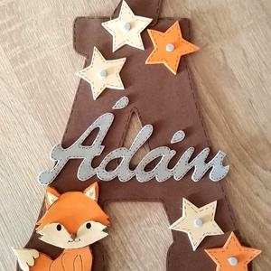 Rókás nagy kezdőbetűs névtábla dekorgumi betű dekor - otthon & életmód - babaszoba, gyerekszoba - babaszoba, gyerekszoba - Meska.hu