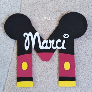 Mickey stílúsú nagy kezdőbetűs dekorgumi névtábla  - otthon & életmód - babaszoba, gyerekszoba - babaszoba, gyerekszoba - Meska.hu