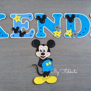 Mickey stílúsú falmatrica babanév egér betű  - otthon & életmód - babaszoba, gyerekszoba - gyerekszoba falmatrica - Meska.hu