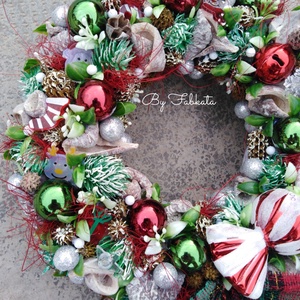 Klasszikus stílusú világítós adventi karácsonyi ajtódísz kopogtató 24cm koszorú  - karácsony - adventi díszek - adventi ajtódísz - Meska.hu