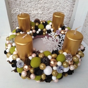 Arany hópihés szett adventi karácsonyi ajtódísz kopogtató 24cm koszorú  - karácsony - adventi díszek - adventi ajtódísz - Meska.hu Arany hópihés szett adventi karácsonyi ajtódísz kopogtató 24cm koszorú  - karácsony - adventi díszek - adventi ajtódísz - Meska.hu