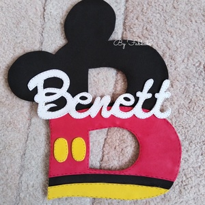 Mickey stílúsú nagy kezdőbetűs dekorgumi névtábla  - otthon & életmód - babaszoba, gyerekszoba - babaszoba, gyerekszoba - Meska.hu
