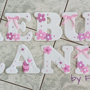 Fehér dekorgumi falmatrica 15cm bababetű  - otthon & életmód - dekoráció - fali és függő dekoráció - betű & név - Meska.hu