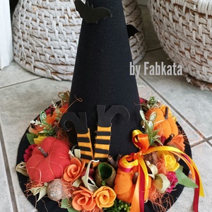 Boszorkány kalap tökös őszi asztaldísz dekoráció - otthon & életmód - dekoráció - halloween - halloweeni dekoráció - Meska.hu
