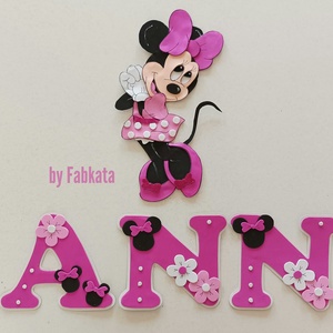 Minnie egér dekorgumi falmatrica babanév névtábla betű  - Meska.hu
