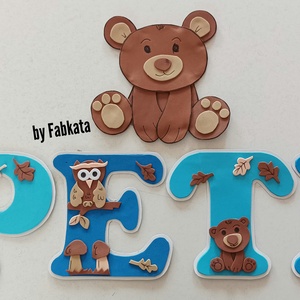Erdei állatos babanév 15cm babalátogatóba falmatrica , Otthon & Életmód, Dekoráció, Fali és függő dekoráció, Betű & Név, Mindenmás, MESKA