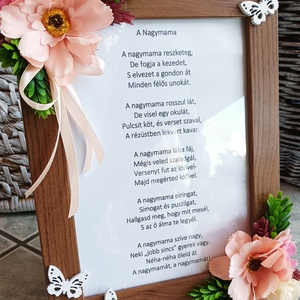 Anyák napi ajándék vers nagymama képtartó  - otthon & életmód - dekoráció - ajtó- és ablak dekoráció - ajtódísz & kopogtató - Meska.hu