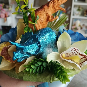 Dínós kisfiú ovis ballagási csokor   - otthon & életmód - dekoráció - asztal és polc dekoráció - asztaldísz - Meska.hu