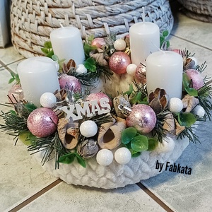 Bézs arany adventi koszorú karácsonyi ajándék  , Karácsony, Adventi díszek, Adventi koszorú, Virágkötés, MESKA