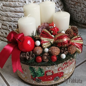 Adventibox karácsonyi koszorú doboz  - karácsony - adventi díszek - adventi asztaldísz - Meska.hu