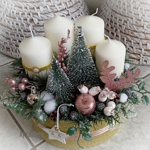 Adventi koszorú karácsonyi asztaldísz ajándék   - karácsony - adventi díszek - adventi koszorú - Meska.hu