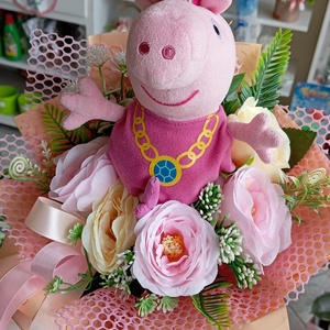 Peppa Pig ovis ballagási csokor   - otthon & életmód - dekoráció - virágdísz és tartó - csokor & virágdísz - Meska.hu