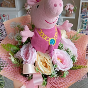 Peppa Pig ovis ballagási csokor   - otthon & életmód - dekoráció - virágdísz és tartó - csokor & virágdísz - Meska.hu