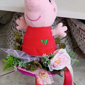 Peppa malac ovis ballagási csokor  - otthon & életmód - dekoráció - virágdísz és tartó - csokor & virágdísz - Meska.hu
