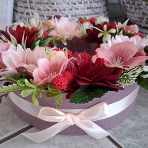 Virágkoszorú asztaldísz  - otthon & életmód - dekoráció - asztal és polc dekoráció - asztaldísz - Meska.hu