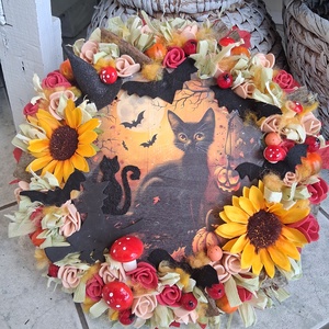 Ajtódísz kopogtató koszorú , Otthon & Életmód, Dekoráció, Virágdísz és tartó, Koszorú, Virágkötés, MESKA