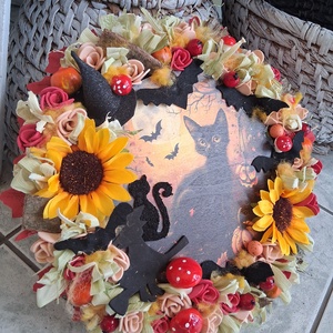 Ajtódísz kopogtató koszorú  - otthon & életmód - dekoráció - virágdísz és tartó - koszorú - Meska.hu