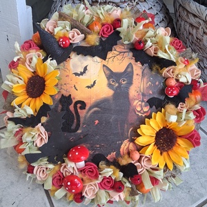 Ajtódísz kopogtató koszorú  - otthon & életmód - dekoráció - virágdísz és tartó - koszorú - Meska.hu