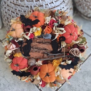 Őszi tökös ajtódísz kopogtató koszorú , Otthon & Életmód, Dekoráció, Ajtó- és ablak dekoráció, Ajtódísz & Kopogtató, Mindenmás, MESKA