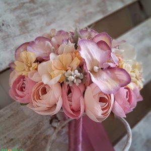 Pasztell rózsaszín menyasszonyi csokor , Otthon & Életmód, Dekoráció, Virágdísz és tartó, Csokor & Virágdísz, Virágkötés, MESKA