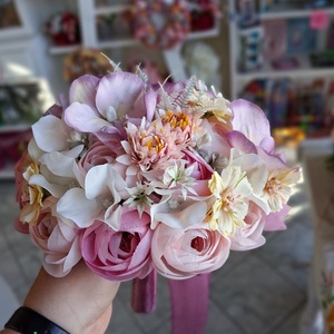 Pasztell rózsaszín menyasszonyi csokor  - otthon & életmód - dekoráció - virágdísz és tartó - csokor & virágdísz - Meska.hu