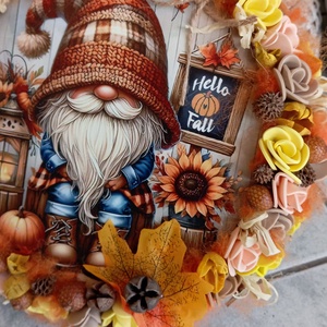 Őszi színes ajtódísz kopogtató 24cm koszorú  - otthon & életmód - dekoráció - ajtó- és ablak dekoráció - ajtódísz & kopogtató - Meska.hu