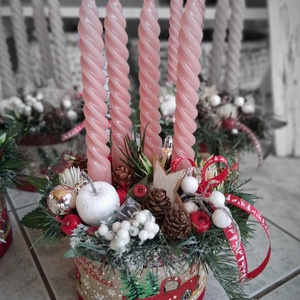 Klasszikus elegáns adventibox karácsonyi asztaldísz dekoráció doboz, Karácsony, Adventi díszek, Adventi koszorú, Virágkötés, MESKA