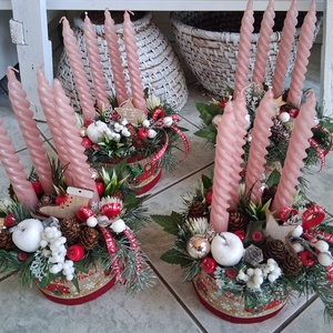 Klasszikus elegáns adventibox karácsonyi asztaldísz dekoráció doboz - karácsony - adventi díszek - adventi koszorú - Meska.hu