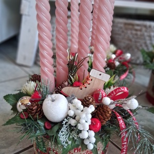 Klasszikus elegáns adventibox karácsonyi asztaldísz dekoráció doboz, Karácsony, Adventi díszek, Adventi koszorú, Virágkötés, MESKA