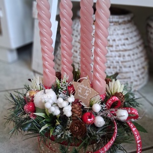 Klasszikus elegáns adventibox karácsonyi asztaldísz dekoráció doboz, Karácsony, Adventi díszek, Adventi koszorú, Virágkötés, MESKA