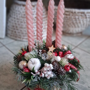 Klasszikus elegáns adventibox karácsonyi asztaldísz dekoráció doboz, Karácsony, Adventi díszek, Adventi koszorú, Virágkötés, MESKA