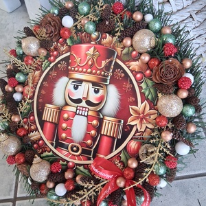 Diótörős adventi karácsonyi ajtódísz kopogtató koszorú  - karácsony - adventi díszek - adventi koszorú - Meska.hu