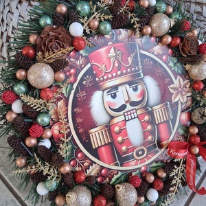 Diótörős adventi karácsonyi ajtódísz kopogtató koszorú  - karácsony - adventi díszek - adventi koszorú - Meska.hu