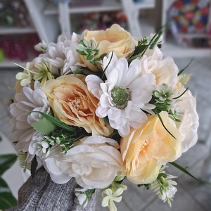 Menyasszonyi csokor kitűzővel - esküvő - menyasszonyi- és dobócsokor - Meska.hu