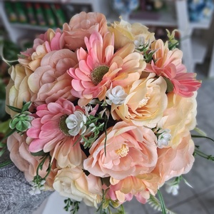 Menyasszonyi csokor kitűzővel - esküvő - menyasszonyi- és dobócsokor - Meska.hu