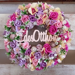 Csupa virágos tavaszi ajtódísz 24 - otthon & életmód - dekoráció - ajtó- és ablak dekoráció - ajtódísz & kopogtató - Meska.hu